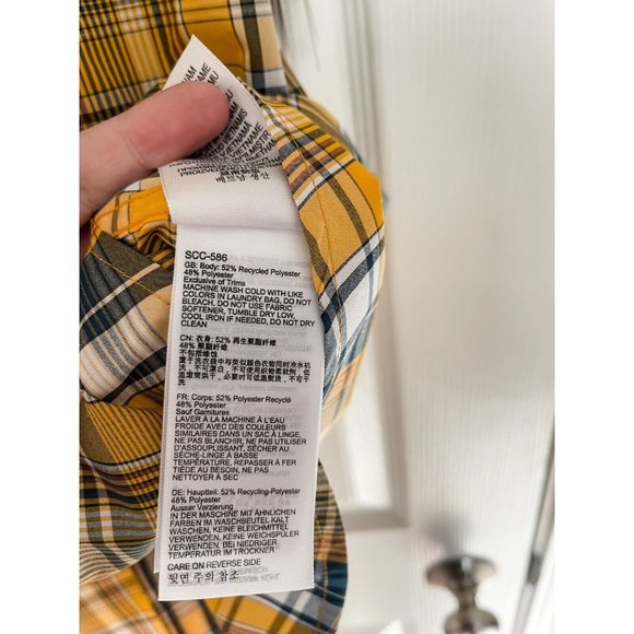 NWT Marmot Lykken Plaid Short-Sleeve Performance Woven Shirt - Solar - Picture 5 of 6